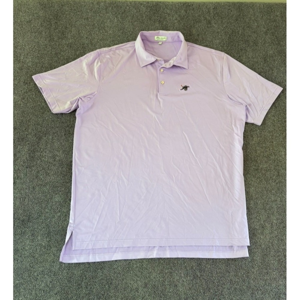 Peter Millar Polo Shirt Mens Lavender Summer Comfort Golf Size XL Cannon Club